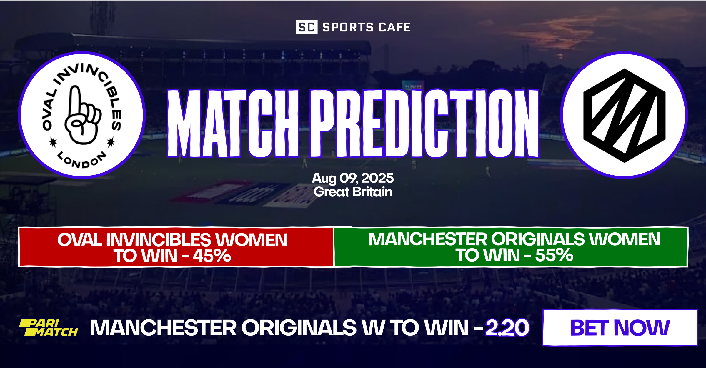 Manchester Originals vs Oval Invincibles match prediction.